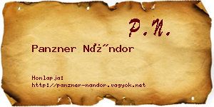 Panzner Nándor névjegykártya